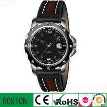 Japan Quartz Movement Water Resistant Man Leather Strap Watch